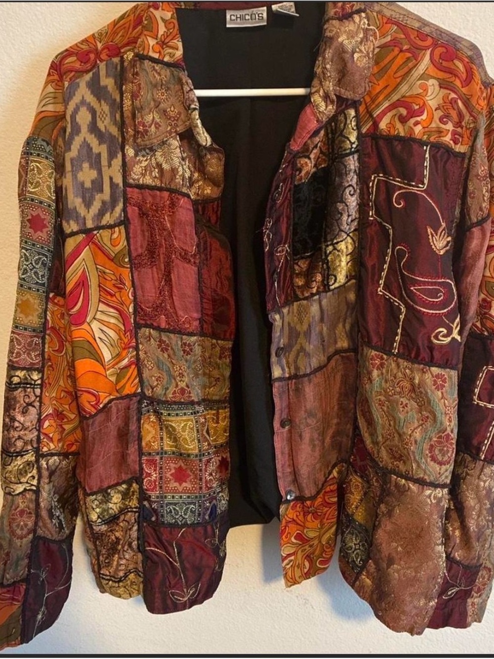 Chico's Multicolor Patchwork Blazer Jacket